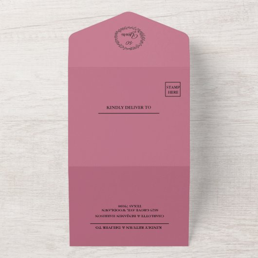 Moderne 40e Ruby Wedding Jubileum All In One Uitnodiging (Buitenkant)