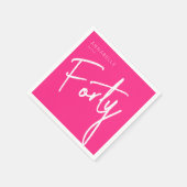 Moderne 40e Veertigste verjaardag roze Servet (Hoek)