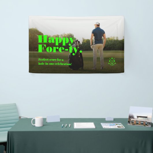 Moderne 40e verjaardag 50e Vaderdag Golf Spandoek (Beurs)