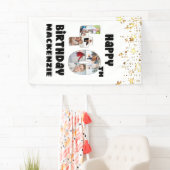 Moderne 40e Verjaardag 7 Fotocollage Getallen Ster Spandoek (Insitu)