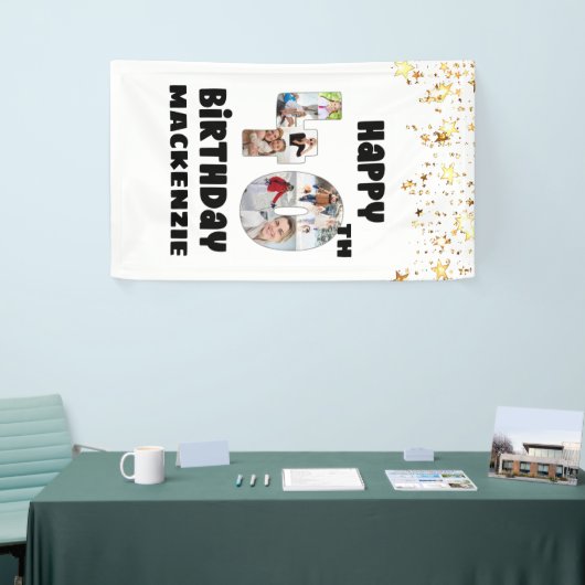 Moderne 40e Verjaardag 7 Fotocollage Getallen Ster Spandoek (Beurs)