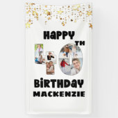 Moderne 40e Verjaardag 7 Fotocollage Getallen Ster Spandoek (Verticaal)