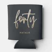 Moderne 40e verjaardag, eenvoudig stijlvol elegant blikjeskoeler (Achterkant)