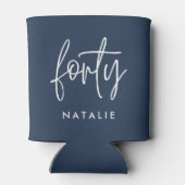 Moderne 40e verjaardag, eenvoudig stijlvol elegant blikjeskoeler (Achterkant)