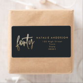 Moderne 40e verjaardag, eenvoudig stijlvol elegant etiket (Insitu)