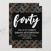 Moderne 40e verjaardag, eenvoudig stijlvol elegant kaart (Voorkant / Achterkant)