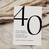 Moderne 40e verjaardag, eenvoudig stijlvol elegant kaart