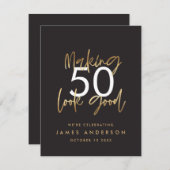 Moderne 40e verjaardag, eenvoudig stijlvol elegant kaart (Voorkant / Achterkant)