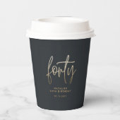 Moderne 40e verjaardag, eenvoudig stijlvol elegant papieren bekers (Achterkant)