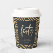 Moderne 40e verjaardag, eenvoudig stijlvol elegant papieren bekers (Achterkant)