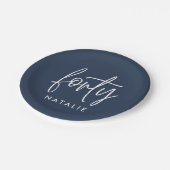 Moderne 40e verjaardag, eenvoudig stijlvol elegant papieren bordje (Gekanteld)