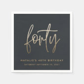 Moderne 40e verjaardag, eenvoudig stijlvol elegant servet (Voorkant)