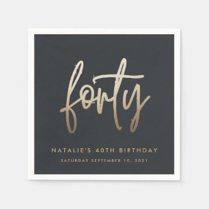 Moderne 40e verjaardag, eenvoudig stijlvol elegant servet