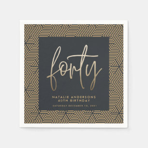 Moderne 40e verjaardag, eenvoudig stijlvol elegant servet
