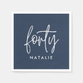 Moderne 40e verjaardag, eenvoudig stijlvol elegant servet (Voorkant)