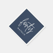 Moderne 40e verjaardag, eenvoudig stijlvol elegant servet (Hoek)