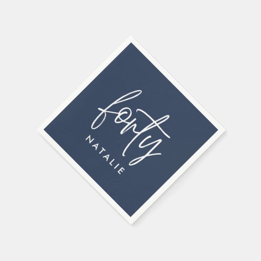 Moderne 40e verjaardag, eenvoudig stijlvol elegant servet (Hoek)