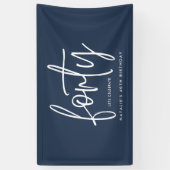 Moderne 40e verjaardag, eenvoudig stijlvol elegant spandoek (Verticaal)