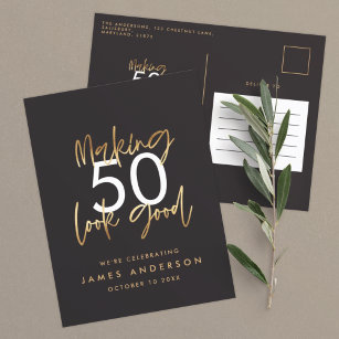 Moderne 40e verjaardag, eenvoudig stijlvol elegant uitnodiging briefkaart