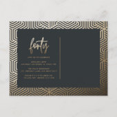 Moderne 40e verjaardag, eenvoudig stijlvol elegant uitnodiging briefkaart (Achterkant)