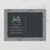 Moderne 40e verjaardag, eenvoudig stijlvol elegant uitnodiging briefkaart (Achterkant)