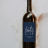 Moderne 40e verjaardag, eenvoudig stijlvol elegant wijn etiket