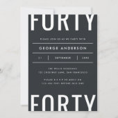 Moderne 40e verjaardag, eenvoudig stijlvol grafisc (Voorkant)