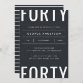 Moderne 40e verjaardag, eenvoudig stijlvol grafisc (Voorkant / Achterkant)