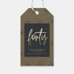 Moderne 40e verjaardag eenvoudige stijlvolle elega cadeaulabel
