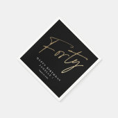 Moderne 40e verjaardag eenvoudige stijlvolle elega servet (Hoek)