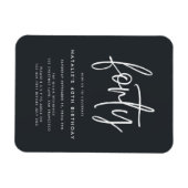 Moderne 40e verjaardag eenvoudige stijlvolle scrip magneet (Horizontaal)