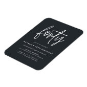 Moderne 40e verjaardag eenvoudige stijlvolle scrip magneet (Linkerzijde)