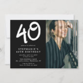 Moderne 40e verjaardag foto kaart (Voorkant)
