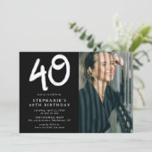 Moderne 40e verjaardag foto kaart (Staand voorkant)