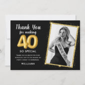 Moderne 40e verjaardag foto uitnodiging (Voorkant)