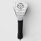 Moderne 40e verjaardag Golf 50e 60e Monogram Golfheadcover (Voorkant)