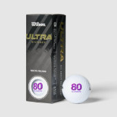 Moderne 40e verjaardag golfballen 80 paarse initia (Verpakking)