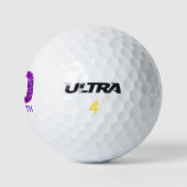Moderne 40e verjaardag golfballen 80 paarse initia (Logo)