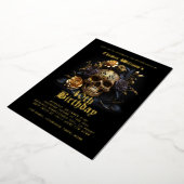 Moderne 40E VERJAARDAG GOUDEN SCHEDEL ROOS Folie Uitnodiging (Gedraaid)