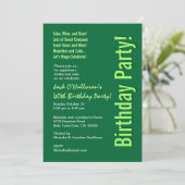 Moderne 40e verjaardag Groene Sjabloon van de Part Kaart (Staand voorkant)