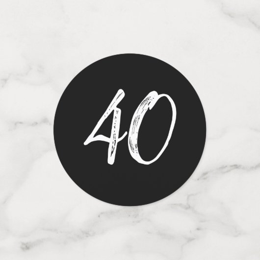 Moderne 40e verjaardag Milestone Custom Confetti (Kleine voorkant)