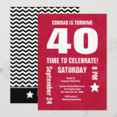 Moderne 40e verjaardag of elk jaar Chevron Back Kaart (Voorkant / Achterkant)
