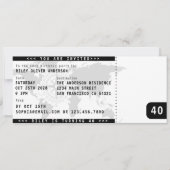 Moderne 40e verjaardag Party Boarding Ticket Foto Kaart (Voorkant)