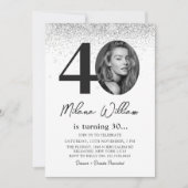Moderne 40e verjaardag Party foto uitnodiging (Voorkant)