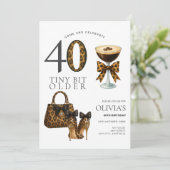 Moderne 40e verjaardag, trendy luipaardprint kaart (Staand voorkant)