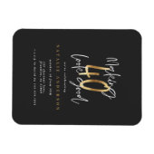 Moderne 40e verjaardag typografie zwart en goud magneet (Horizontaal)