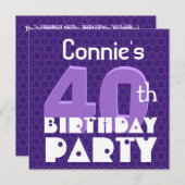 Moderne 40e verjaardag van de Blauwe Sjabloon S300 Kaart (Voorkant / Achterkant)