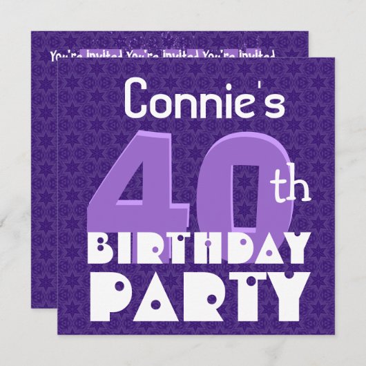 Moderne 40e verjaardag van de Blauwe Sjabloon S300 Kaart (Voorkant / Achterkant)