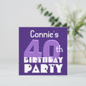Moderne 40e verjaardag van de Blauwe Sjabloon S300 Kaart (Staand voorkant)