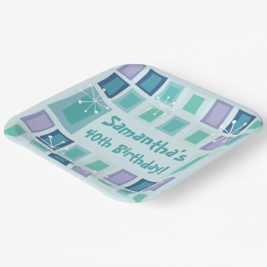 Moderne 40e verjaardag van de Midden-eeuwse Aquama Papieren Bordje (Gebogen)